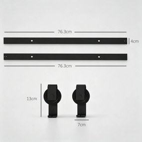 HOMCOM Kit pentru ușă glisantă pliabilă, oțel carbon, negru, 152,5x0,5x4 cm | Aosom Romania