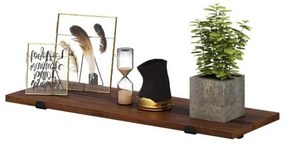 Set de 2 rafturi de perete SHELFY, maro/negru