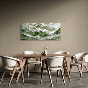 Tablou - Undele verzi și albe (120x50 cm)