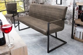 Bancheta design industrial Loft 160cm, vintage taupe