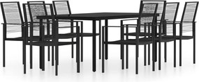 vidaXL Set mobilier de grădină, 9 piese, negru