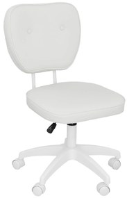 Vinsetto Scaun de birou fără brațe, fauteuil de birou, înălțime reglabilă, rotativ 360°, 46 x 59 x 82-92 cm, alb | Aosom Romania