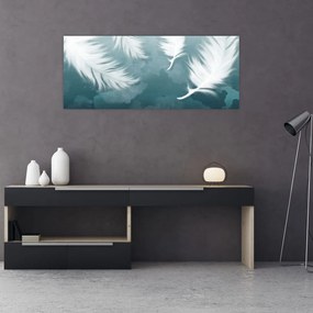 Tablou - Pene albe (120x50 cm)