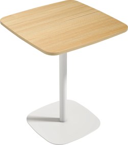 HOMCOM Masă de Bucătărie Pătrată 60 cm, Blat Efect Lemn, Bază din Oțel și Picioare Antiderapante, Lemn Natur | Aosom Romania
