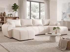 OFERTA Canapea extensibila in forma de U SEVIO 311x145 cm, crem + 2 perne GRATUIT II. calitate
