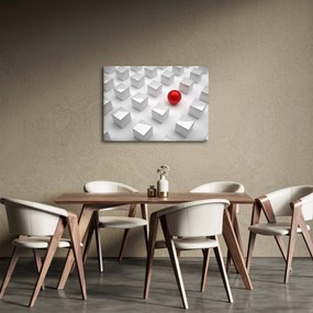 Tablou cu abstracție - cub cu bilă (70x50 cm)