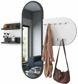 Cuier de perete cu oglindă Pomi White