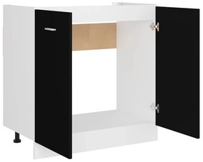 Dulap inferior de chiuvetă, negru, 80 x 46 x 81,5 cm, pal