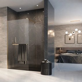 Paravan de dus tip Walk-in Radaway Modo New II cu portprosop auriu lucios-transparent 145 cm sticla securizata 8 mm