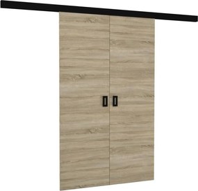 Usa glisanta dubla, Toppo, ADRK Furniture (Latime: 126 cm, Culoare: Alb /Negru)