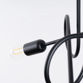 Lustră pe tijă Sollux SL.1434 LOOP 3xE27/15W/230V negru