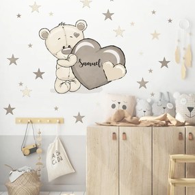 INSPIO Autocolant pentru perete pentru copii - Ursuleț cu nume