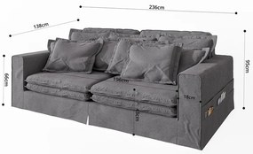 Canapea gri 236 cm Nora – Ropez