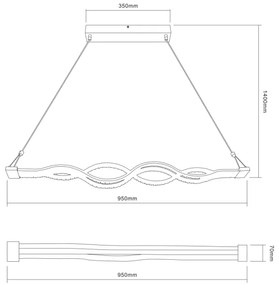 Globo 67109-30 - LED Lustră pe cablu dimmabilă PILLA 1xLED/30W/230V + Telecomandă