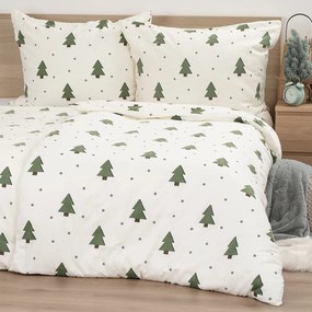 Lenjerie de pat din flanel 4Home Little Trees, 140 x 220 cm, 70 x 90 cm