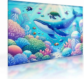Tablou pe sticlă – Lume subacvatică (70x50 cm)