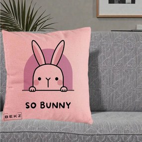 Perna Decorativa So Bunny Kawaii, 40x40 cm, Roz, Husa Detasabila, Perna Inclusa, BEKZ®