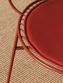 Scaun de exterior, rosu, din metal, Klara