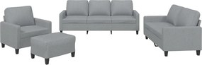 vidaXL Set de canapele cu perne, 4 piese, gri deschis, textil