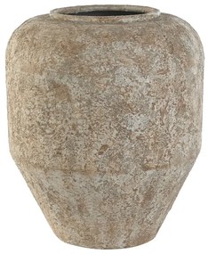 Vaza Prime din metal antichizat crem 23.5x30 cm