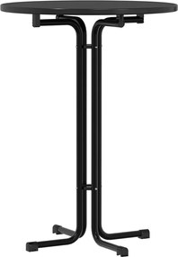 vidaXL Masă de bar, negru, Ø70x110 cm, lemn prelucrat și oțel
