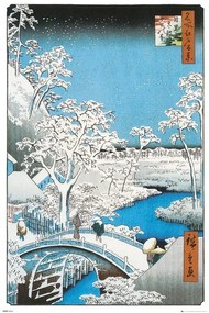 Poster Hiroshige - The Drum Bridge, Hiroshige Utagawa