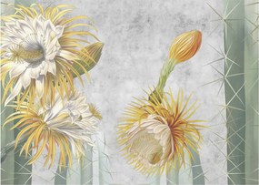 Tablou pe sticlă - Cactuși înfloriți (70x50 cm)