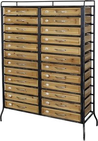 Comodă vintage din lemn reciclat și metal antichizat cu sertare 97x36,5x129 cm, „Atelier"
