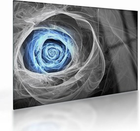 Tablou pe sticlă - Abstract Rose Blue (70x50 cm)
