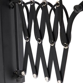 Lampă de perete industrială neagră cu braț reglabil - Merle