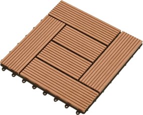 vidaXL Plăci pentru Deck 11 pcs Maro 30 x 30 cm Lemn compozit