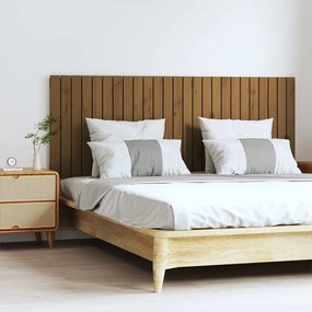 824851 vidaXL Tăblie de pat pentru perete, maro miere, 159,5x3x60 cm