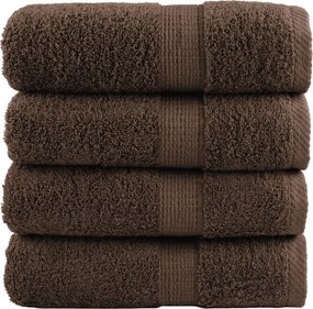 vidaXL Prosoape de baie premium, SOLUND, 4 buc., maro, 30 x 30 cm, 600 g/m²