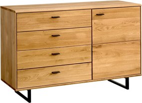 Comodă stejar masiv Urban, 127 × 49 × 83 cm