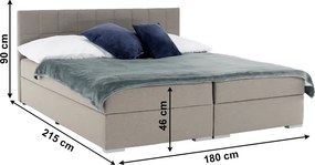 Pat tip BOXSPRING 180x200, taupe gri-maro, FERATA TV KOMFORT