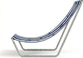 Șezlong pliabil de plaja SAND MARINE, alb-albastru