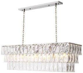 Lustra suspendata design LUX Amazone Rectangular, nickel 115384 HZ