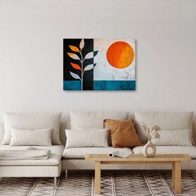 Tablou - Abstracție cu plantă și soare (70x50 cm)