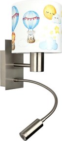 Brilagi - Lampă LED flexibilă BOBO 1xE27/25W/230V + LED/3W, crom/alb/cu motive animale
