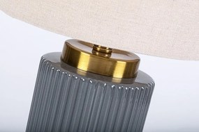 Lampa de masa ceramica gri abajur alb Glovy