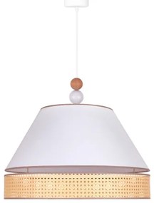 Duolla - Lustră pe cablu AVIGNON 1xE27/15W/230V d. 60 cm albă/ratan