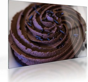 Tablou pe sticlă - Cupcake din ciocolată (70x50 cm)