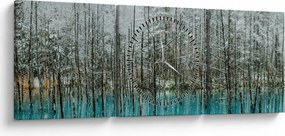 Tablou - Pescărie turcoaz, Biei, Japonia (cu ceas) (90x30 cm)