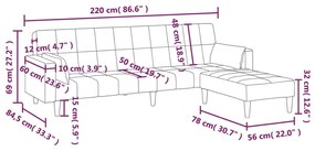 Canapea extensibila cu 2 locuri, 2 perne taburet, maro, textil Maro, Cu suport de picioare