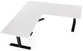 Masa inaltime reglabila OfficeTech Angle, 180 x 200 cm, bază neagră, alb