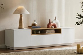 Comoda TV LOFT 160cm natur/ alb