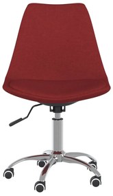Scaun de birou pivotant, rosu vin, material textil 1, Bordo