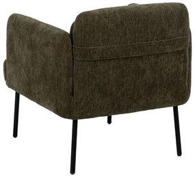 Fotoliu verde cu tapițerie din chenille Bind – Ixia