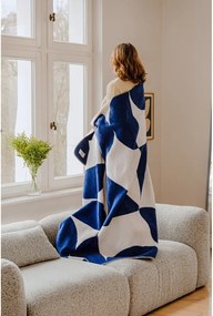 Pătură albastră/crem 150x200 cm Tul – noo.ma