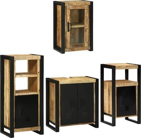 vidaXL Set de mobilier pentru baie 4 pcs Maro Lemn de mango solid